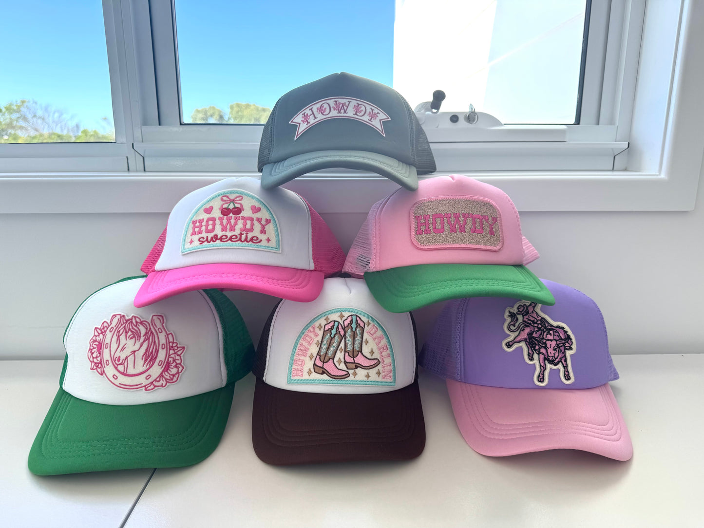 Embroidered Trucker Cap - HOWDY Rose Banner