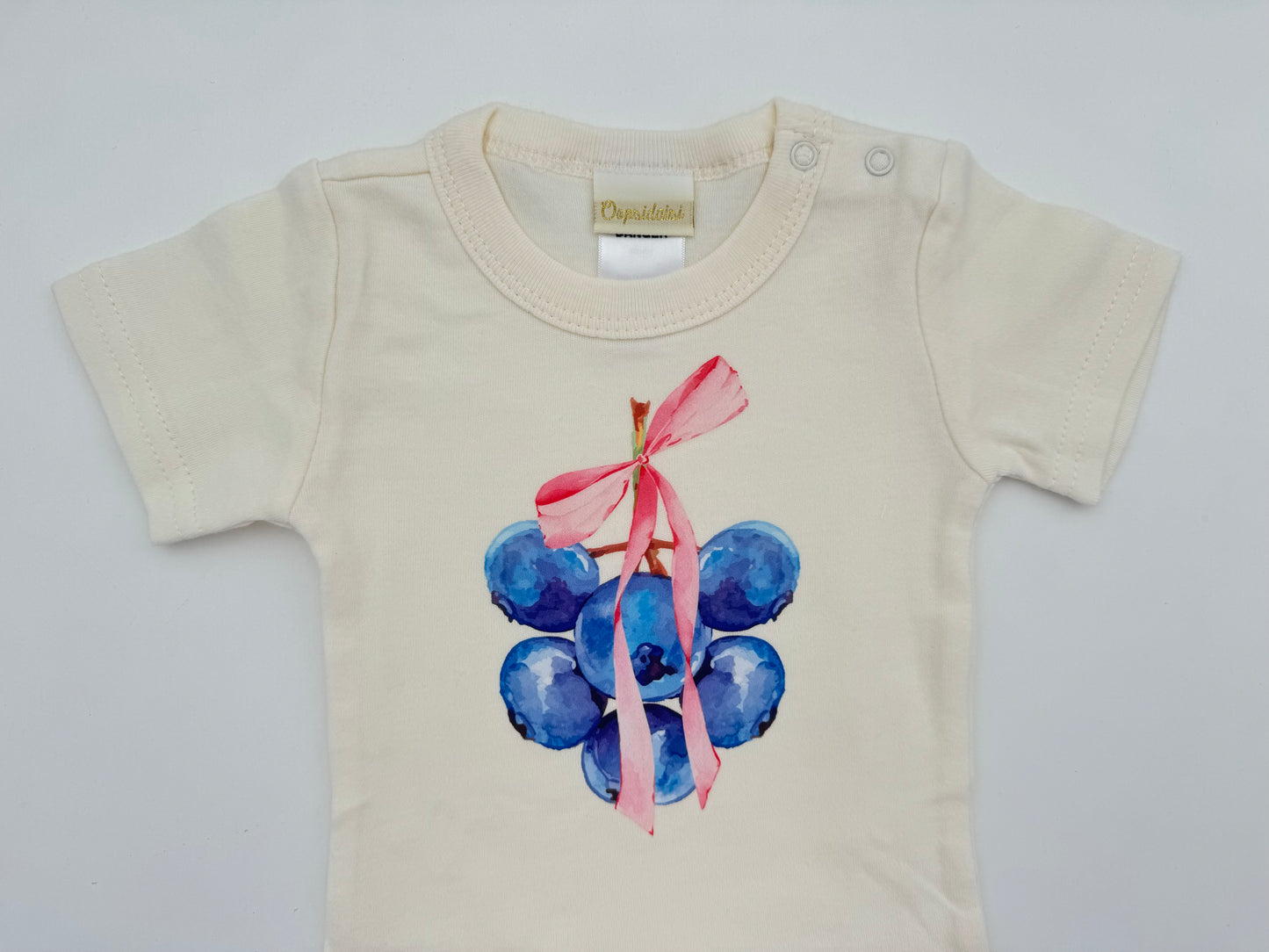Retro Print Baby Bodysuit - Blueberry Bow