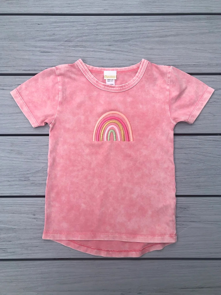 KIDS STONEWASH RAINBOW TEE