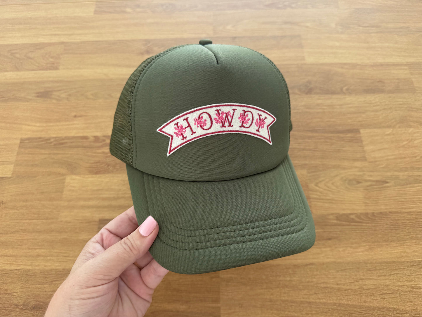 Embroidered Trucker Cap - HOWDY Rose Banner