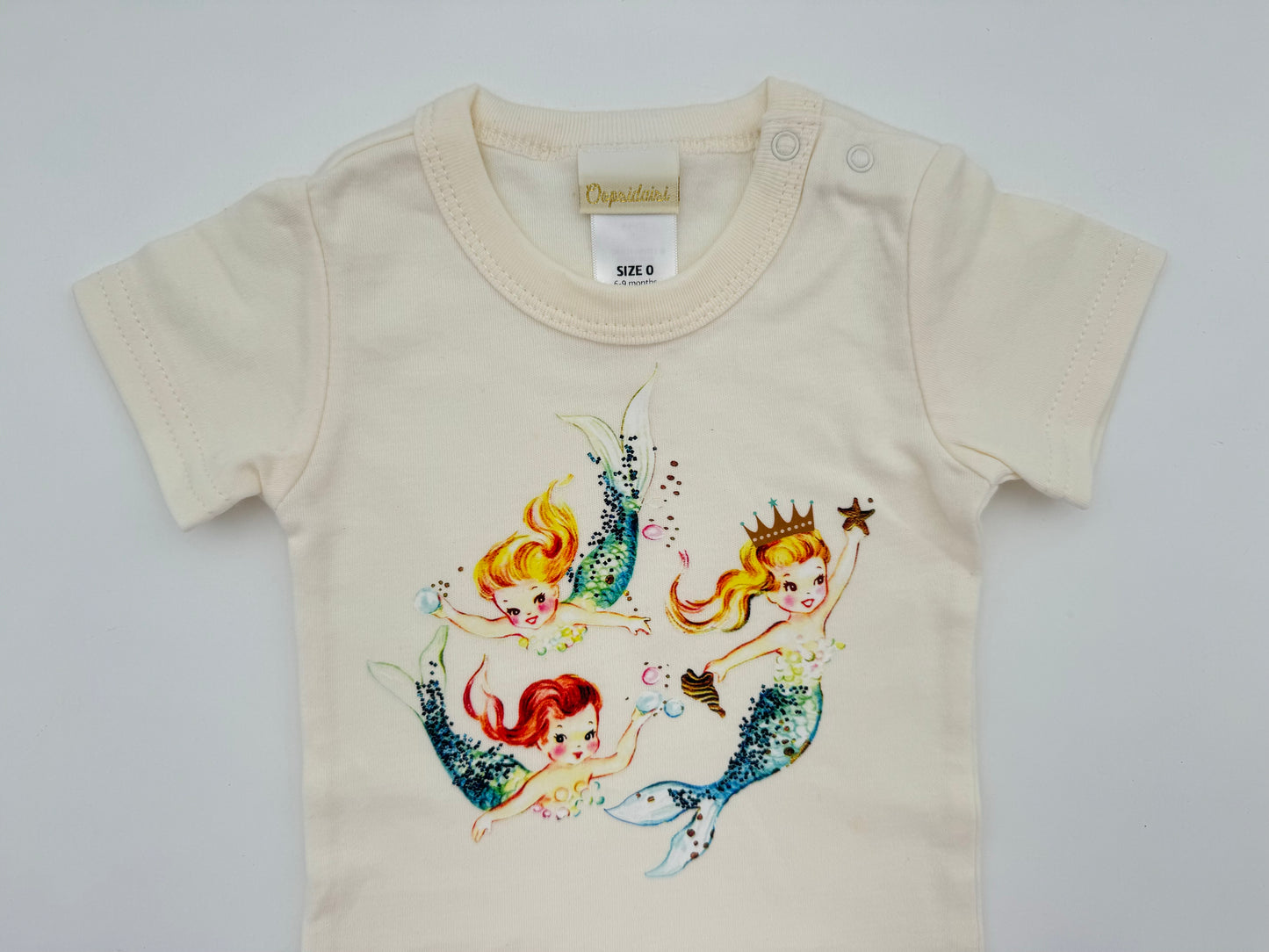 Retro Print Baby Bodysuit - Vintage Mermaids