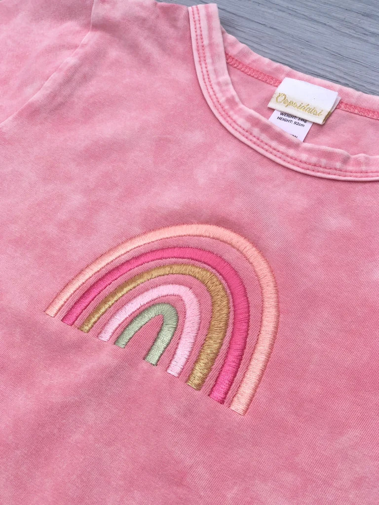 KIDS STONEWASH RAINBOW TEE