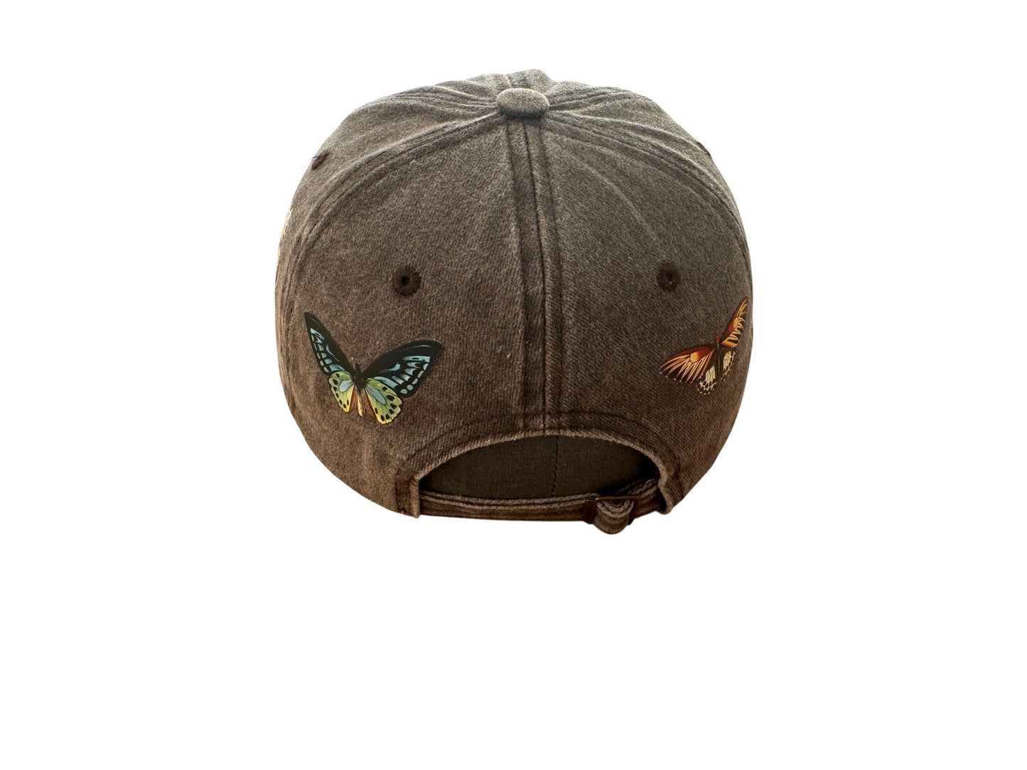 Printed Dad Cap - Chocolate Vintage Butterfly