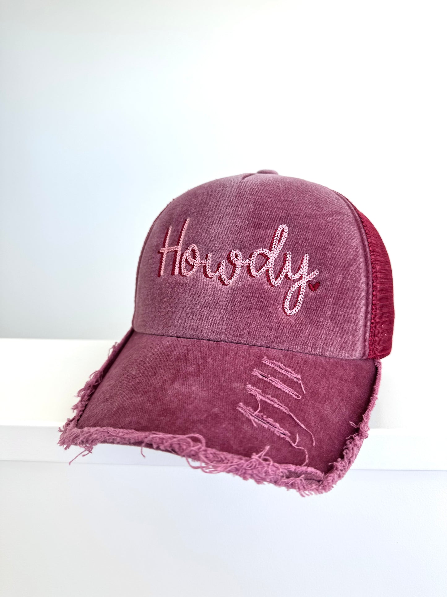 Embroidered Trucker Cap - CHAINSTITCH HOWDY Heart