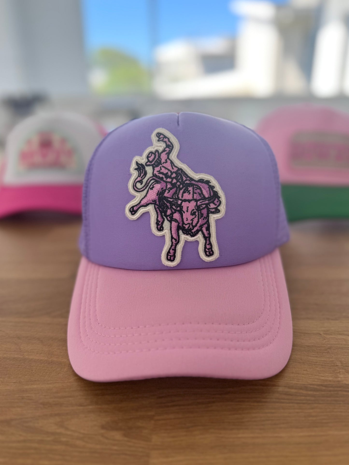 Embroidered Trucker Cap - Rodeo Bullrider Cowboy