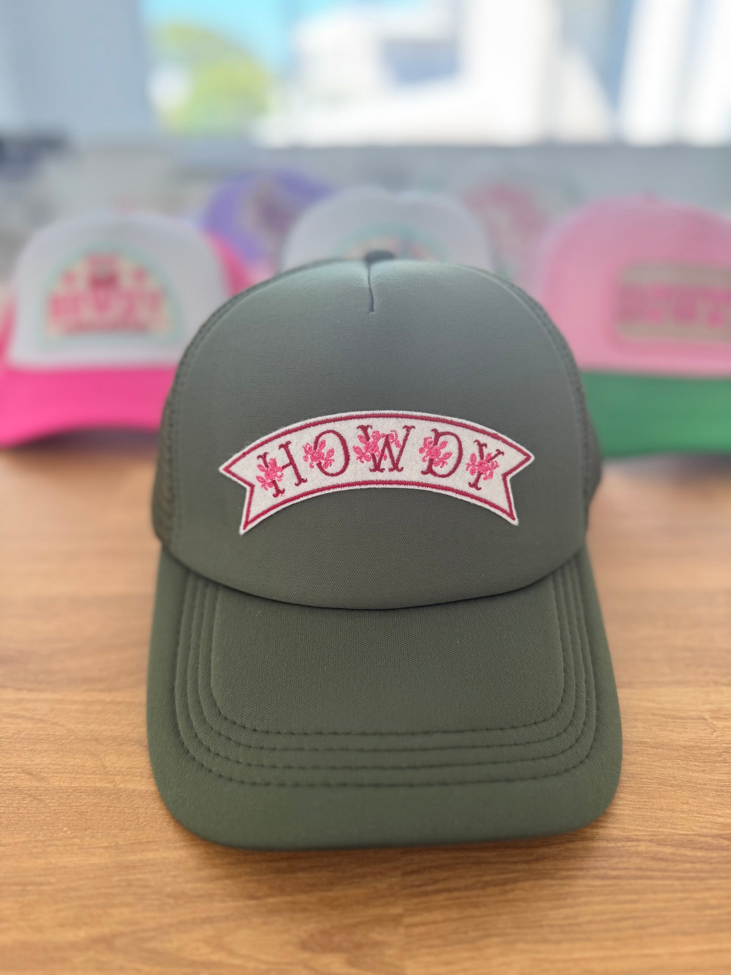 Embroidered Trucker Cap - HOWDY Rose Banner