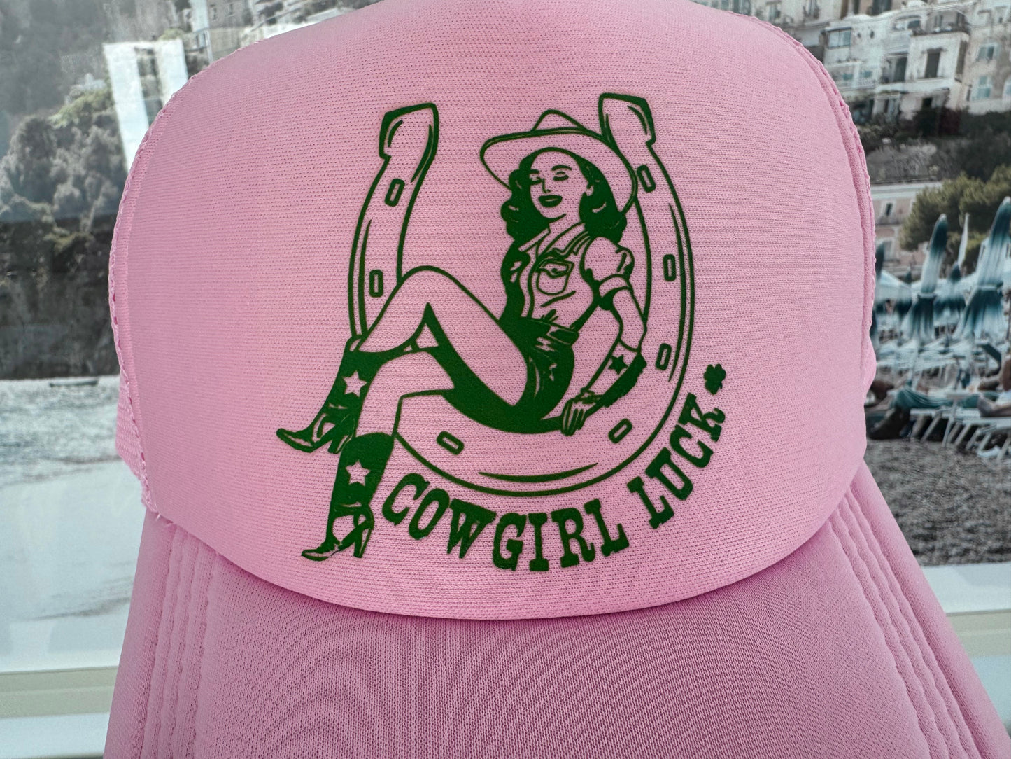 Printed Trucker Cap - Cowgirl Luck