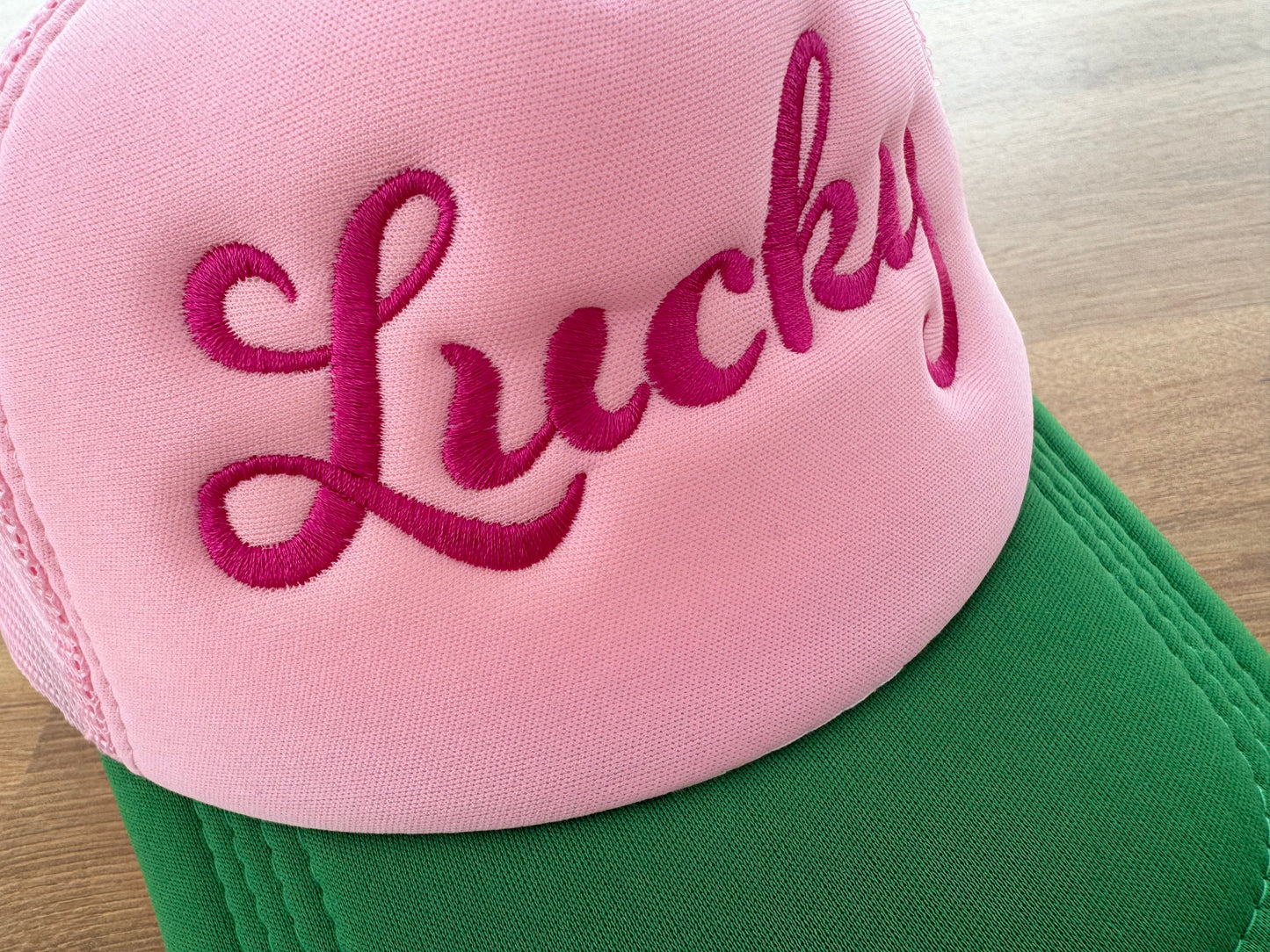 Embroidered Trucker Cap - LUCKY