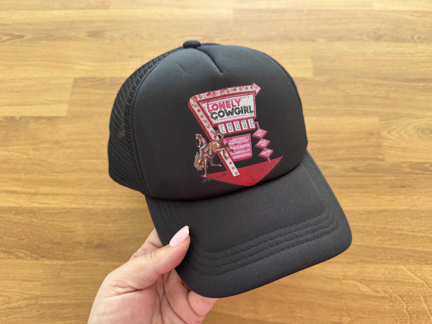 Printed Trucker Cap - Lonely Cowgirl Lodge