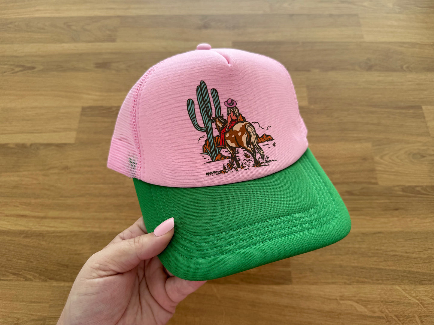 Printed Trucker Cap - Cactus Cowgirl