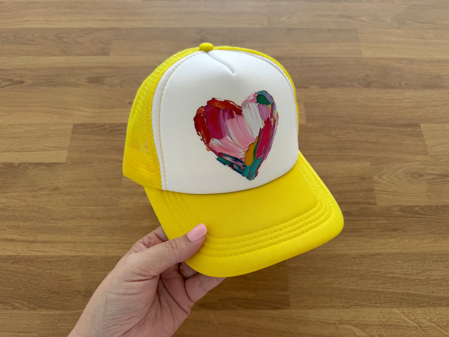 Printed Trucker Cap - Painted Heart