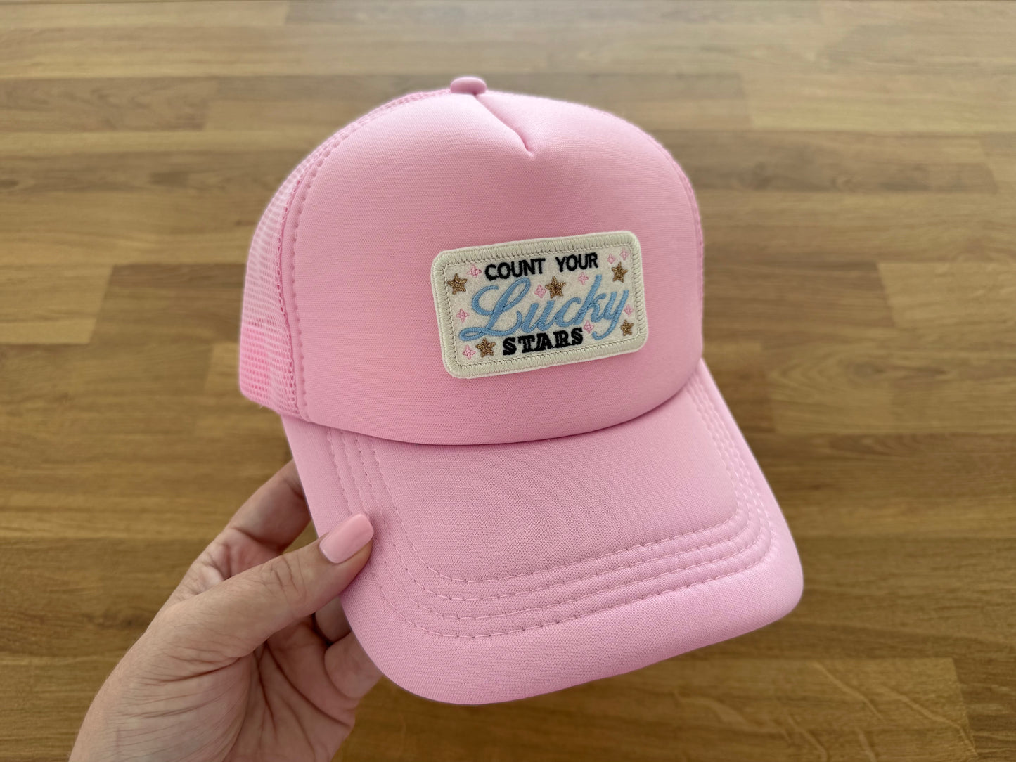 Embroidered Trucker Cap - COUNT YOUR LUCKY STARS