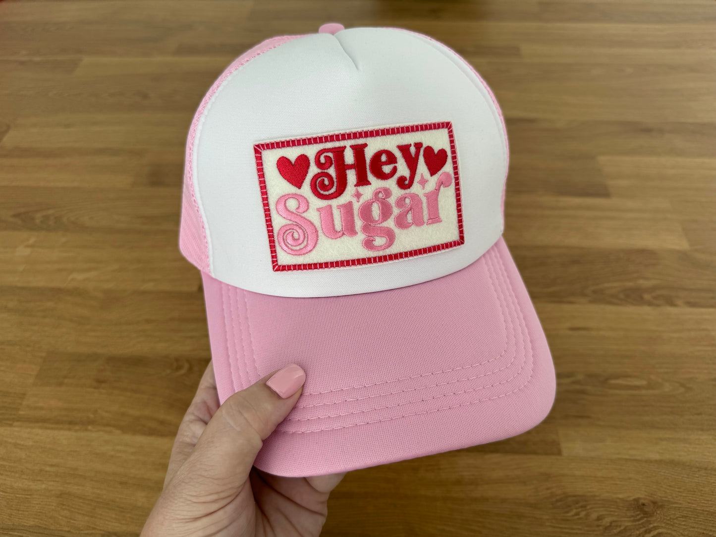 Embroidered Trucker Cap - HEY SUGAR