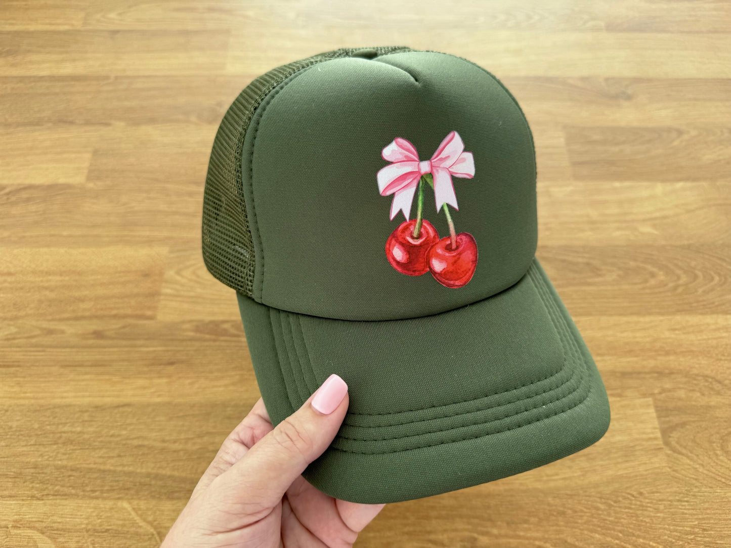 Printed Trucker Cap - CHERRY BOW