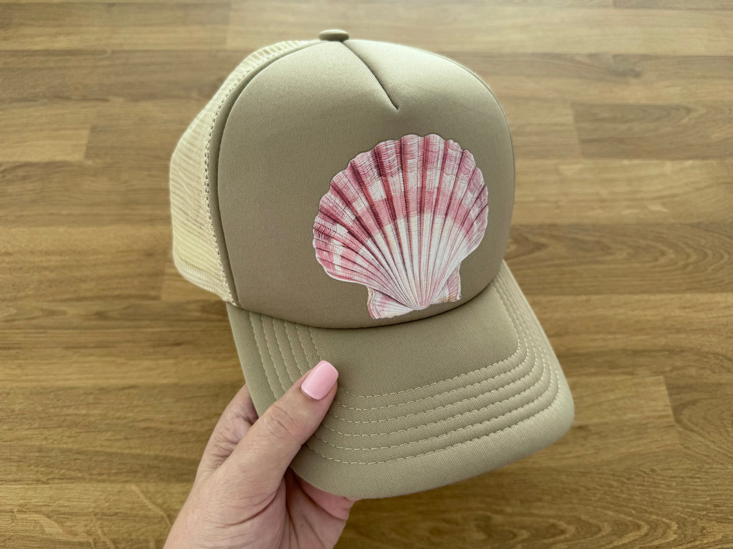 Printed Trucker Cap - SEASHELL