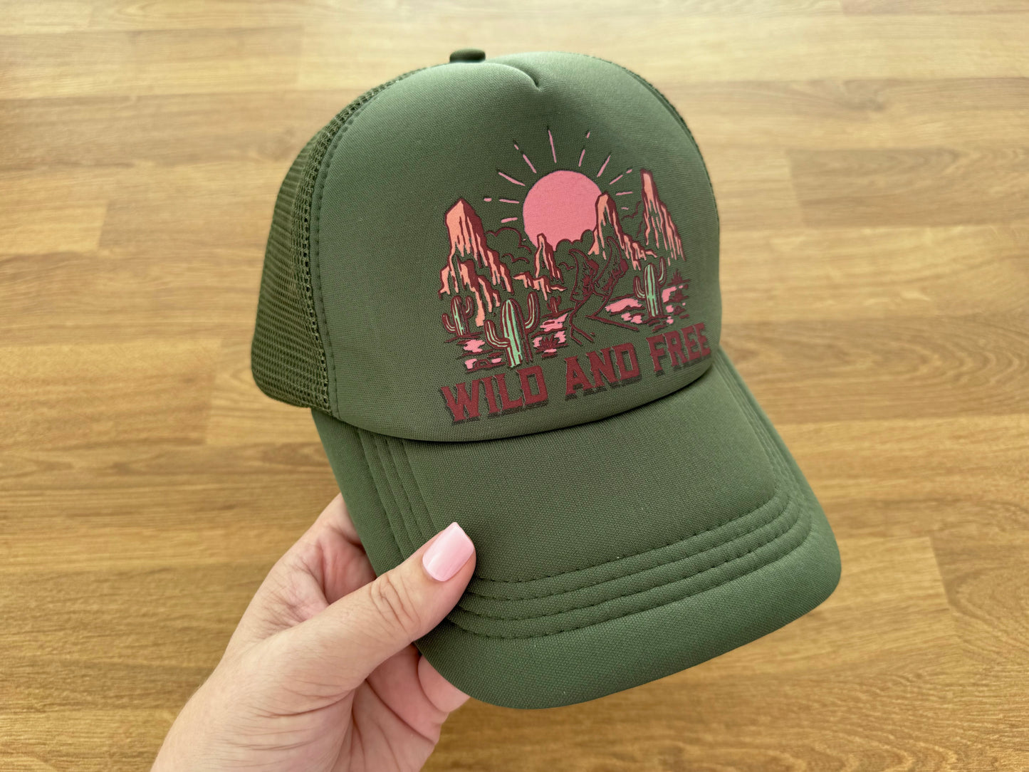 Printed Trucker Cap - WILD FREE