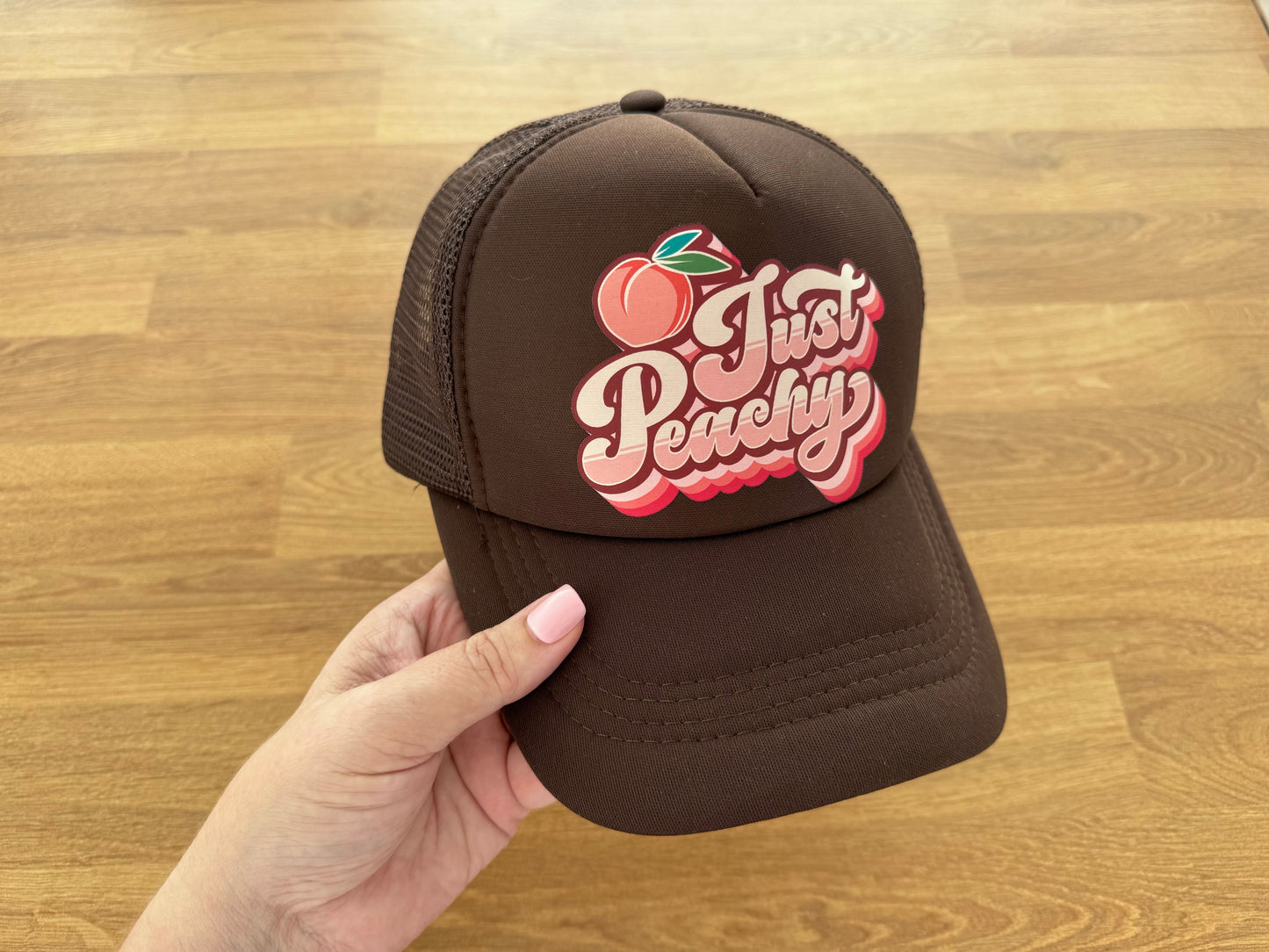 Printed Trucker Cap - JUST PEACHY