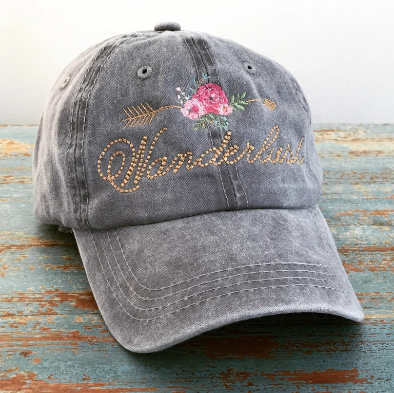 Embroidered Cap - Wanderlust