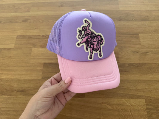 Embroidered Trucker Cap - Rodeo Bullrider Cowboy