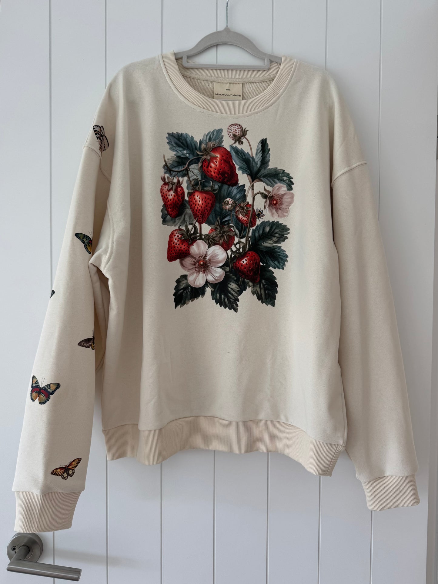 Long Sleeve Sweatshirt - Strawberry Patch & Butterflies