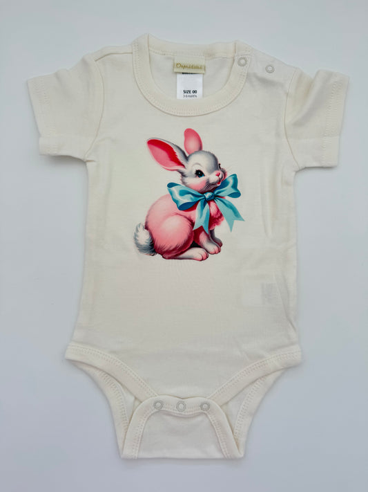 Retro Print Baby Bodysuit - Bow Bunny