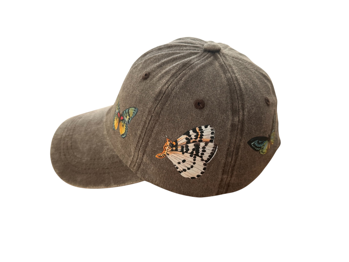 Printed Dad Cap - Chocolate Vintage Butterfly