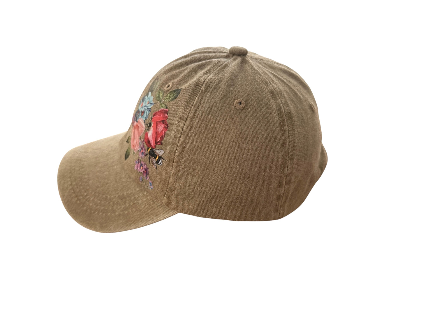Printed Dad Cap - Straw Vintage Floral