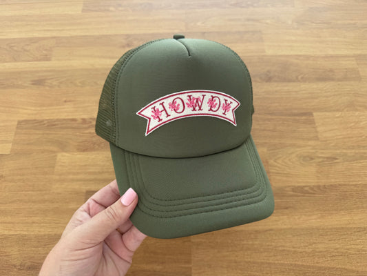 Embroidered Trucker Cap - HOWDY Rose Banner