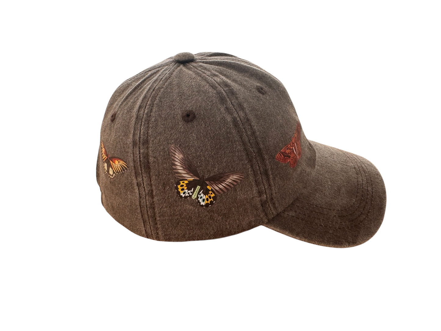 Printed Dad Cap - Chocolate Vintage Butterfly