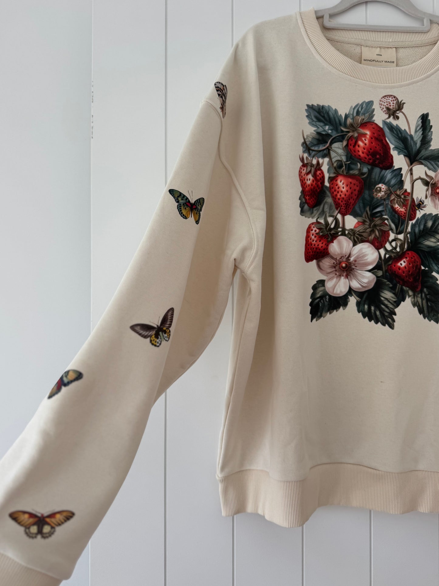 Long Sleeve Sweatshirt - Strawberry Patch & Butterflies