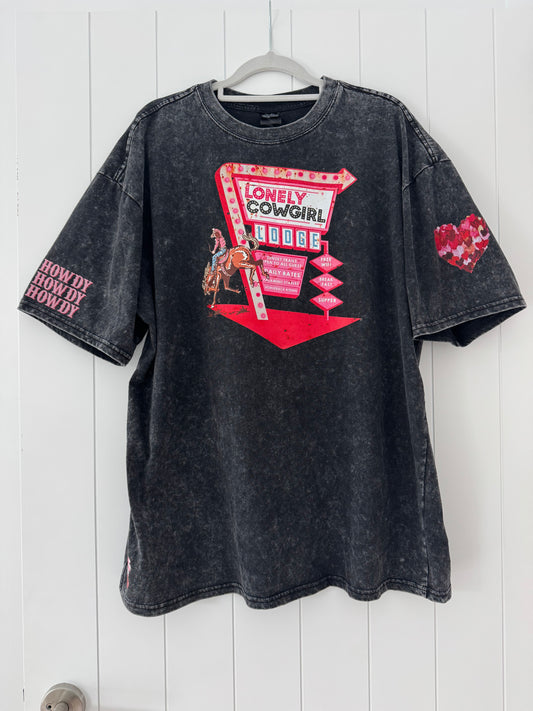 Enzyme Wash Tshirt  - LONELY COWGIRLS