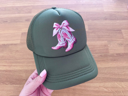 Printed Trucker Cap - Coquette Cowgirl Boots
