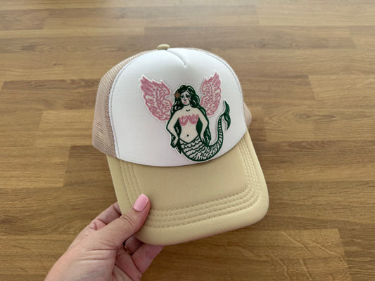 Embroidered Trucker Cap - Flying Mermaid