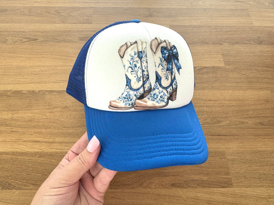 Printed Trucker Cap - Coquette Cowgirl Boots