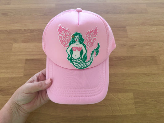 Embroidered Trucker Cap - Flying Mermaid