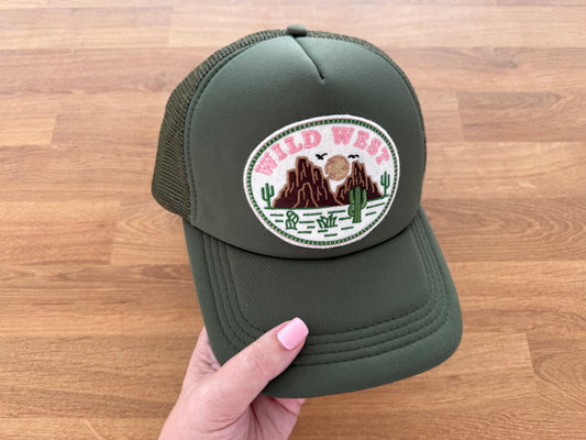 Embroidered Trucker Cap - WILD WEST